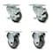 Service Caster 3 Inch Gray Polyurethane Wheel Swivel Top Plate Caster Set with 2 Brake 2 Rigid SCC-20S314-PPUB-TLB-TP2-2-R-2 - alternate 1